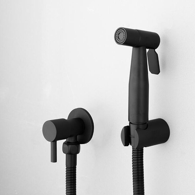 foto del prodotto odipie spruzzatore portatile nero per bidet, rubinetto per wc, acciaio inossidabile, bagno freddo, valvola shattaf, set spray