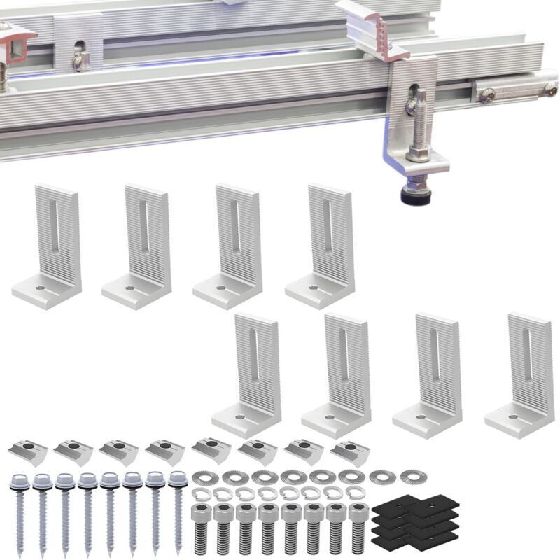 foto del prodotto odipie - staffa di montaggio per pannelli solari in lega di alluminio con piede a l per tetto in tegole di acciaio colorato, 8 pezzi