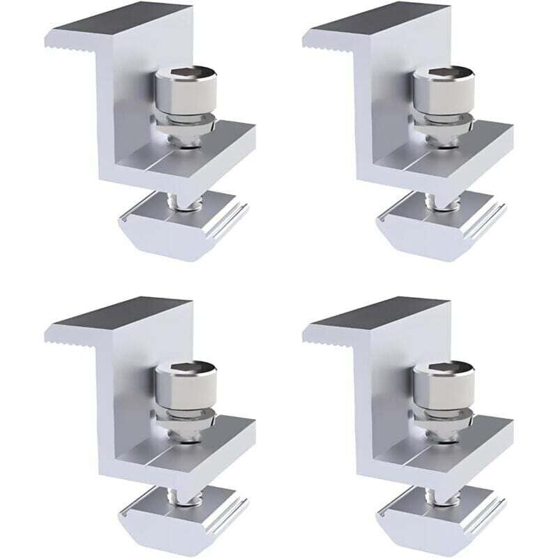 foto del prodotto odipie - staffa per pannello solare da 4 pezzi, morsetto terminale da 30 mm, supporto per pannello solare, staffa a z, morsetto regolabile, staffa per pannello solare fotovoltaico
