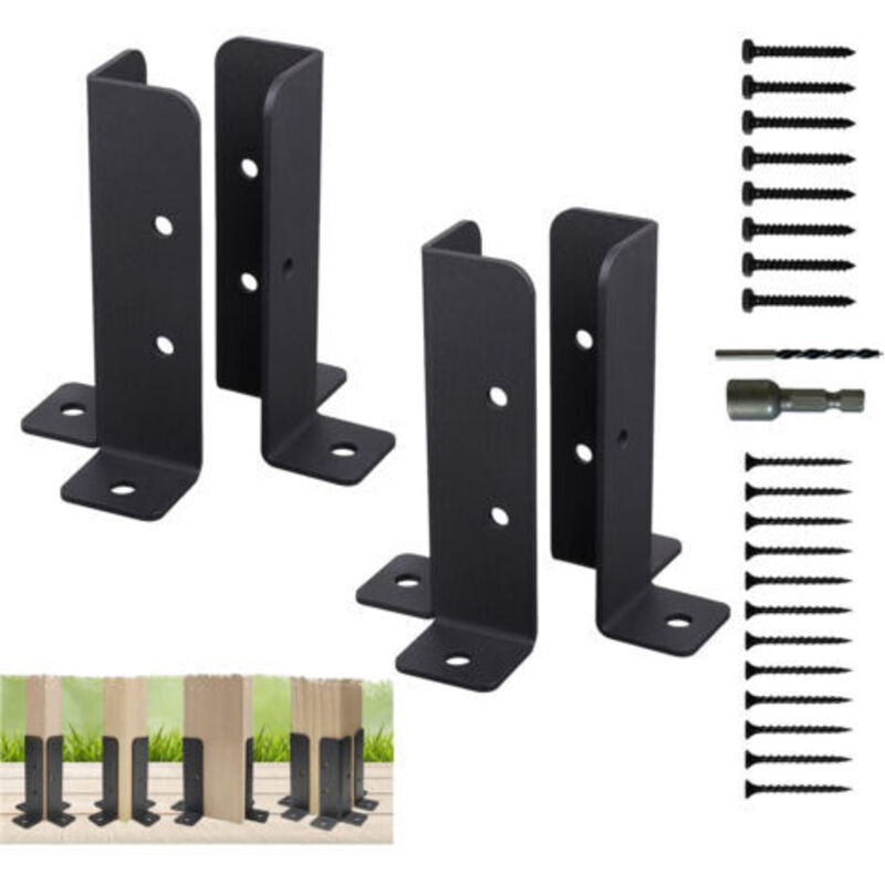 foto del prodotto odipie staffe per pali da terrazza regolabili, set di 4 staffe per base palo, staffe per pali da pergola per pali da 38 x 38 50 x 50 50 x 101 101 x