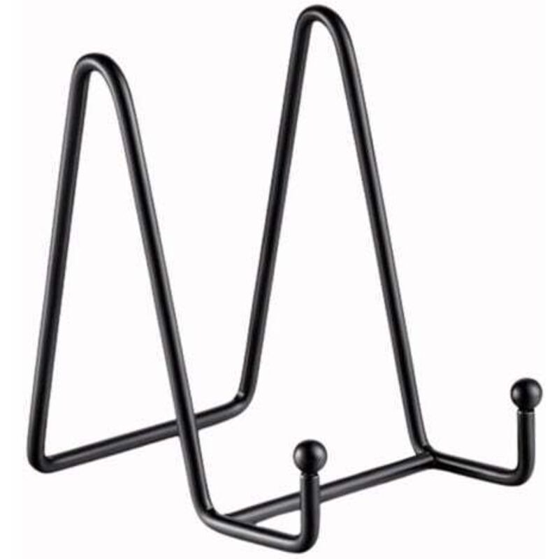 foto del prodotto odipie supporto a cavalletto per piatto espositivo supporto per piatto decorativo in metallo nero supporto per cornice per foto da tavolo