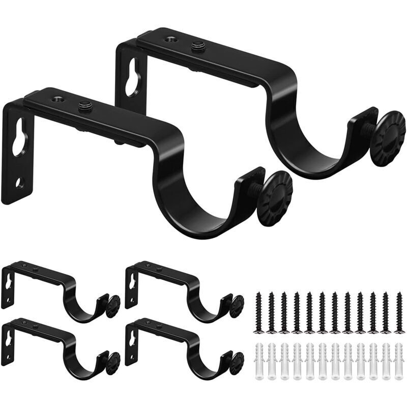 foto del prodotto odipie - supporto per asta per tenda regolabile da 2 pezzi con viti di fissaggio per asta per tenda