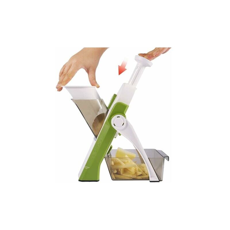 foto del prodotto odipie tagliaverdure multifunzione con lame in acciaio inossidabile, mandolina da cucina manuale, tagliaverdure a spiralizzatore per chef e casa