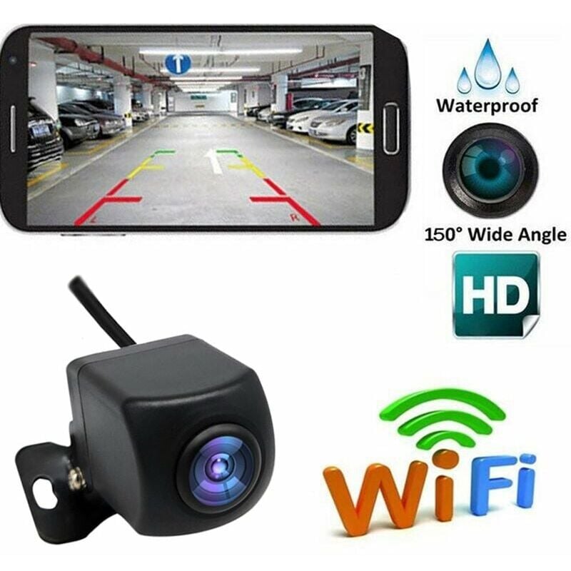 foto del prodotto odipie telecamera di retromarcia wireless hd wifi telecamera di retromarcia per auto, veicoli, telecamera di retromarcia wifi con visione notturna,