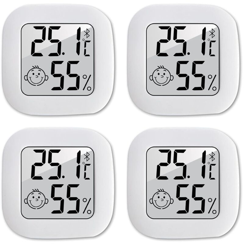 foto del prodotto odipie termometro igrometro per interni, 4 mini termometri digitali ad alta precisione, monitor portatile di temperatura e umidit da 50 a 70 