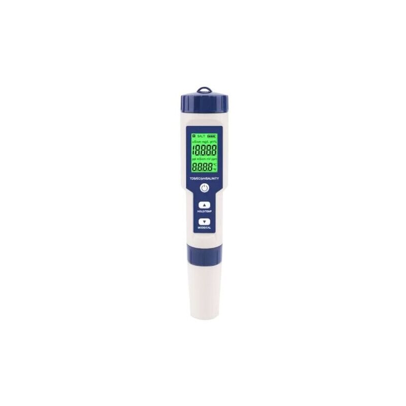 foto del prodotto odipie tester di salinit per piscine, tester di salinit dell acqua di mare digitale 5 in 1, kit di test impermeabile ip67