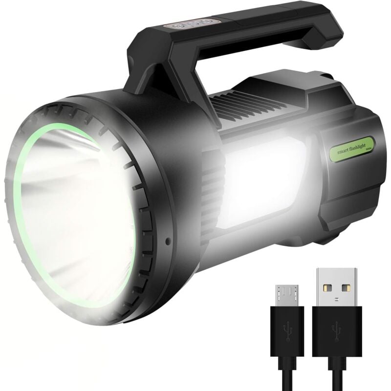 foto del prodotto odipie torcia led ricaricabile 1200lm 6500mah, ultra potente 4 modalit di illuminazione, torcia per pesca notturna, caccia, trekking, garage,
