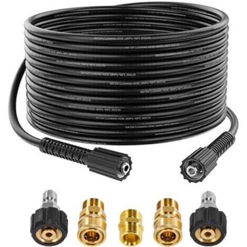 foto del prodotto odipie tubo flessibile di prolunga di ricambio per idropulitrice da 10 m, tubo flessibile femmina m22 da 2000 psi con connettore filettato maschio