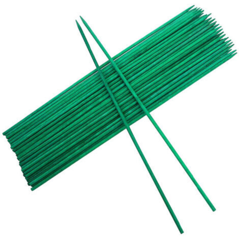 foto del prodotto odipie tutori per piante rampicanti in legno verde con lacci metallici per supporto piante 50 pezzi 