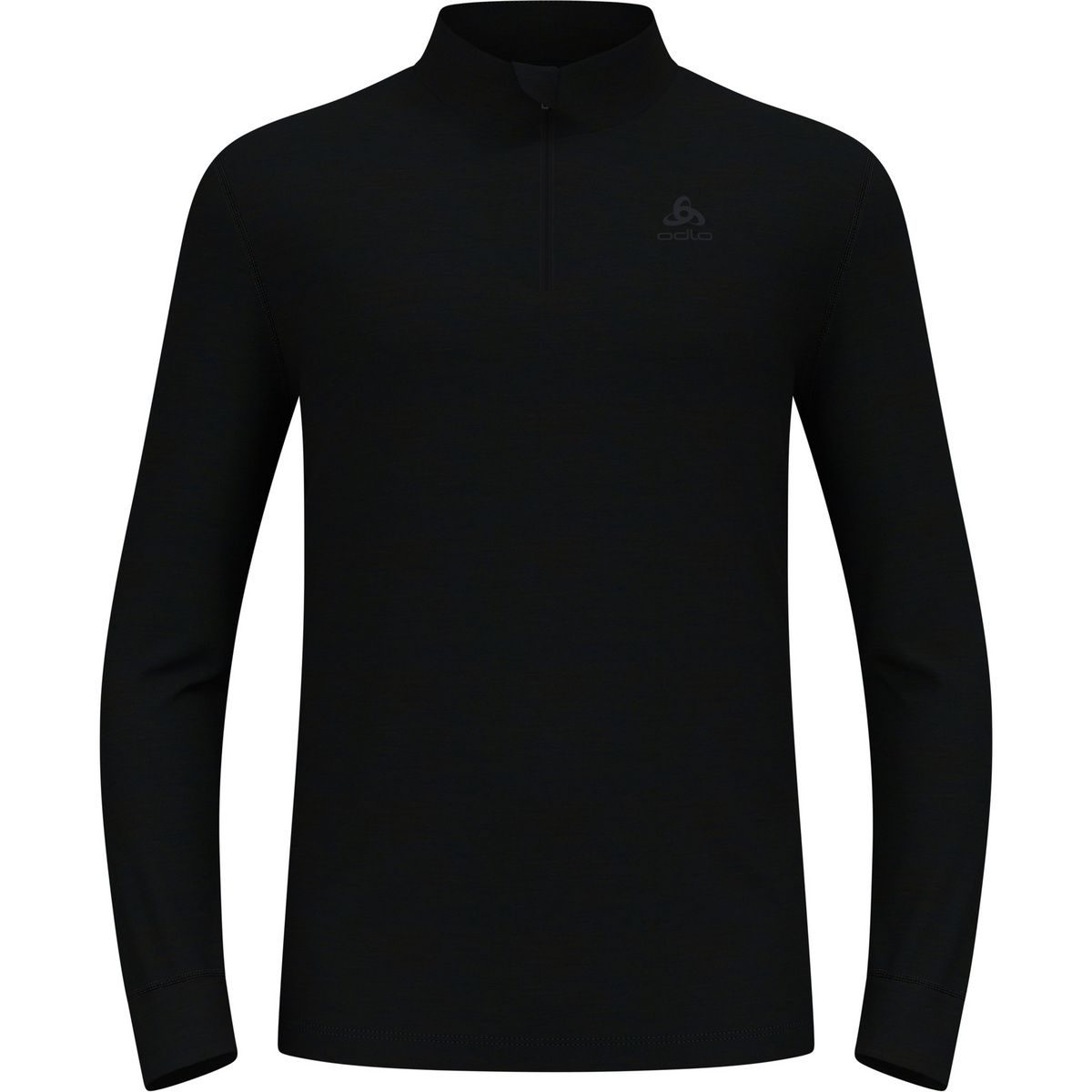 foto del prodotto odlo uomo maglia a manica lunga con zip e collo alto merino 200