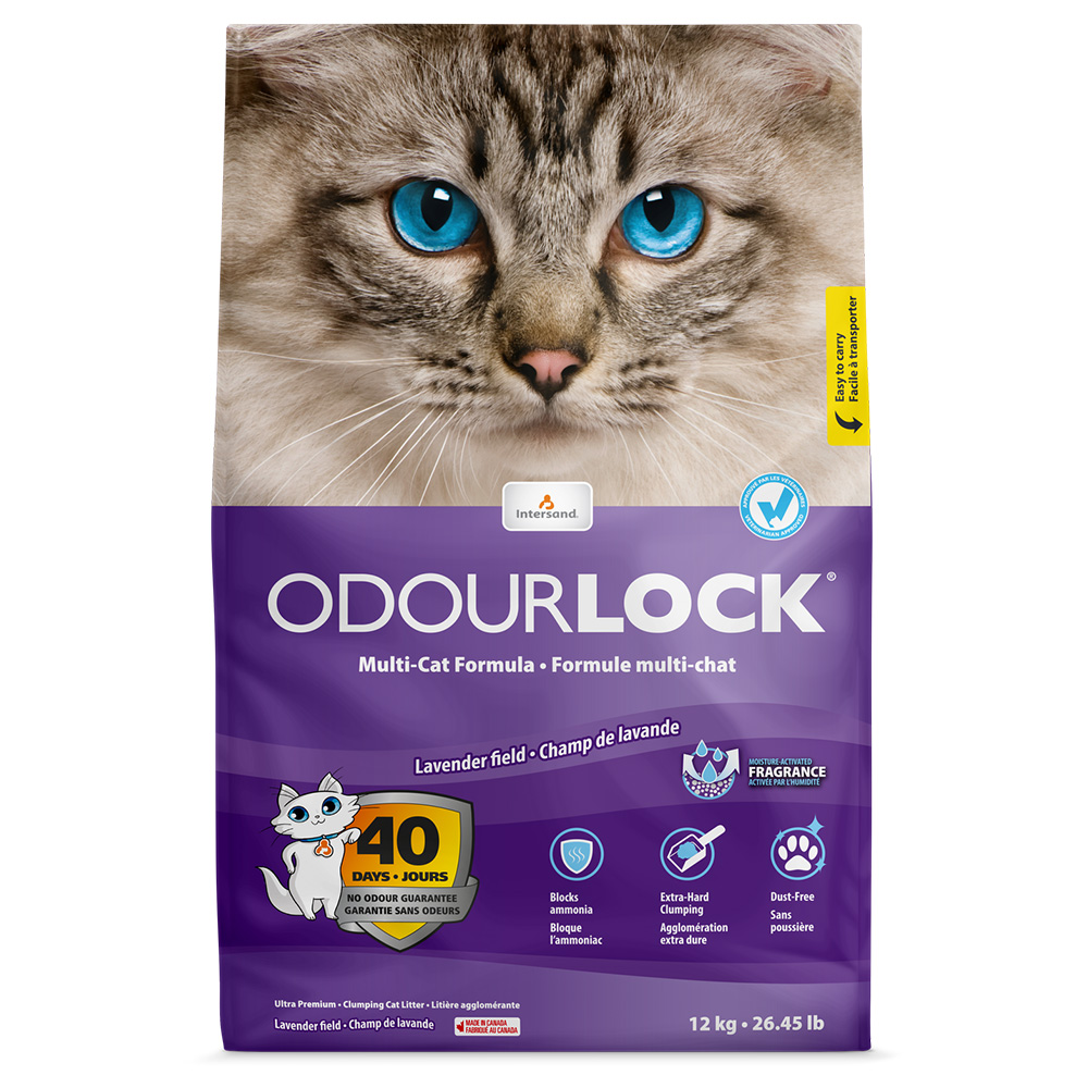 foto del prodotto odourlock lettiera per gatti alla lavanda - 12 kg