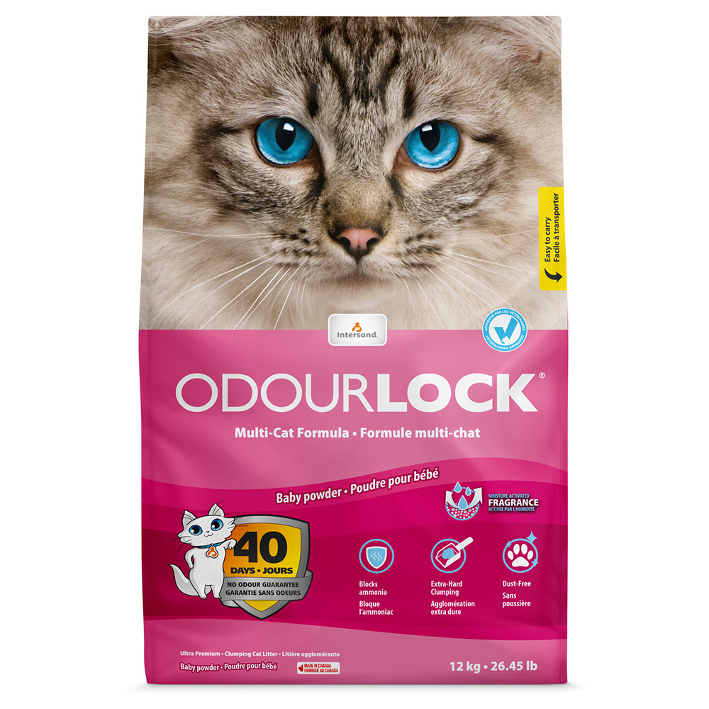 foto del prodotto odourlock lettiera per gatti in polvere, borotalco 12 kg