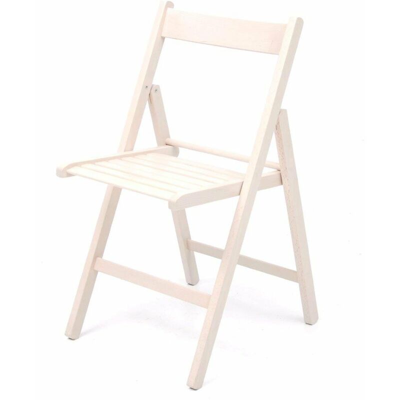 foto del prodotto offerta 4x sedia in legno di faggio pieghevole di colore bianca