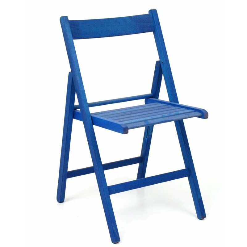foto del prodotto offerta 4x sedia in legno di faggio pieghevole di colore blu