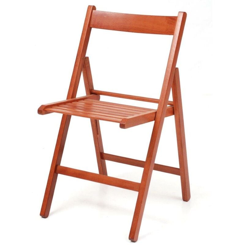 foto del prodotto offerta 4x sedia in legno di faggio pieghevole di colore ciliegio mod birreria