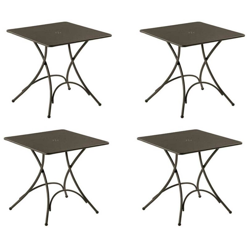 foto del prodotto offerta emu 4 tavoli in acciaio quadrato pieghevole pigalle 76x76cm marrone india