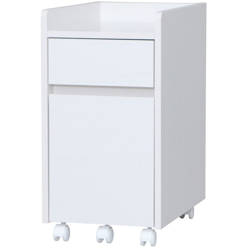 foto del prodotto office box, armadietto mobile, con ruote, 2 casseti e 1 ripiano, documenti e fascicoli, montaggio facile, legno massello, camera da letto desk