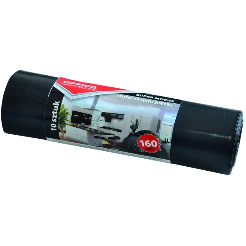 foto del prodotto office products 22022242 05 sacchetti per la spazzatura, 160 l, 10 pezzi, extra forti, in ldpe
