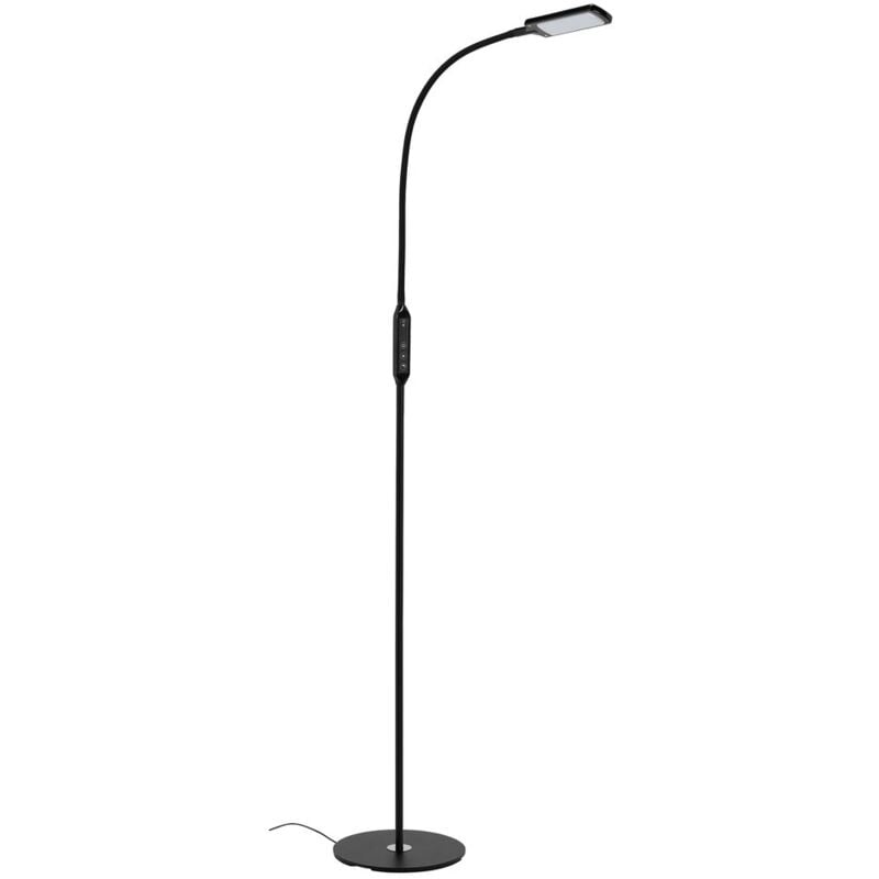 foto del prodotto office remote lampada da terra a led, telecomando, dimmerabile, controllo della temperatura del colore cct, funzione touch, nero, 24 x 140 cm