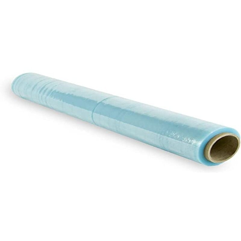 foto del prodotto ofituria rollo film el stico de pl stico estirable transparente 70 reciclado de 50 cm extensible hasta 300 metros de largo protector de embalaje
