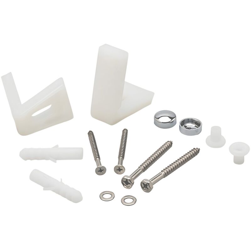 foto del prodotto ogomondo kit completo di viti e staffe di fissaggio per sanitari a pavimento standard confezione 1