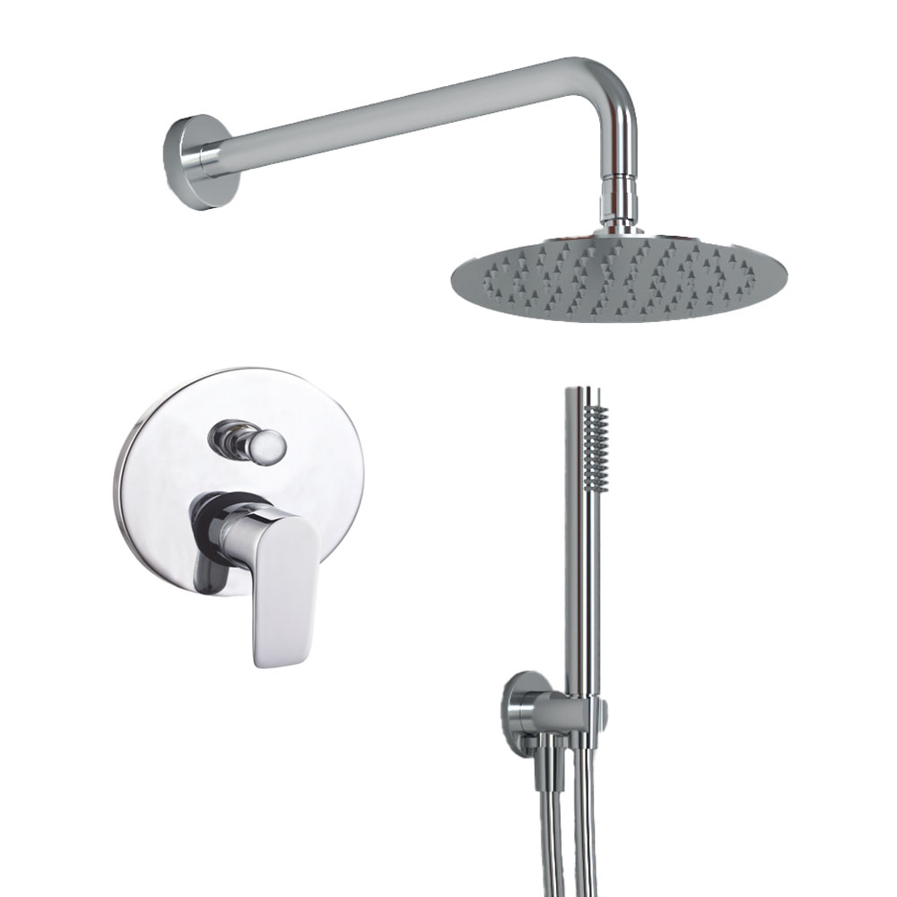 foto del prodotto ogomondo kit doccia tondo 1 completo di soffione doccetta e miscelatore con deviatore italia
