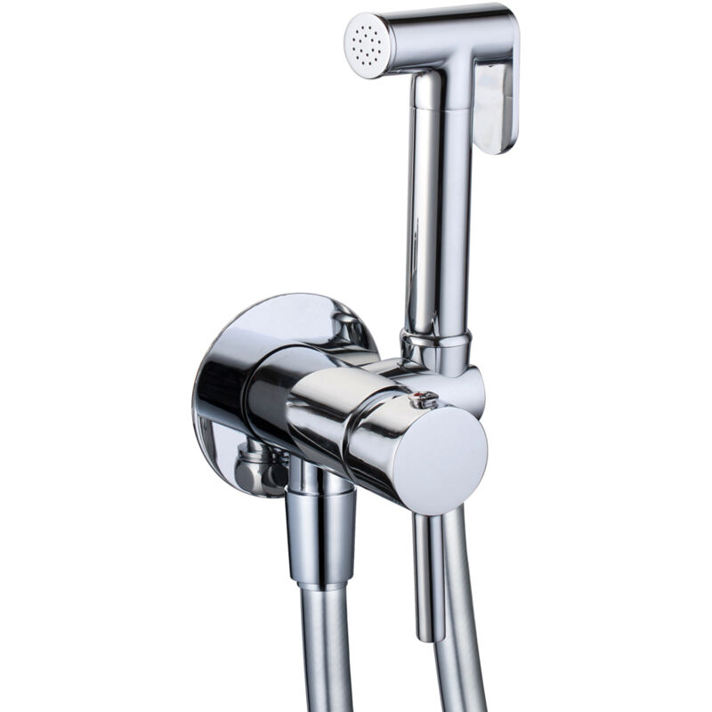 foto del prodotto ogomondo kit idroscopino acqua calda e fredda shut off azionamento a leva ottone finitura cromato tondo confezione 1