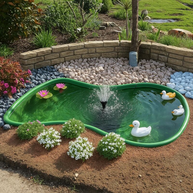 foto del prodotto ogomondo laghetto da giardino bolsena verde con pompa crystal uvc 9 watt