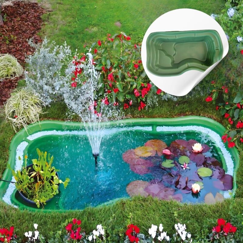 foto del prodotto ogomondo laghetto da giardino maggiore polietilene verde interrare 235x140x60 litri 1000
