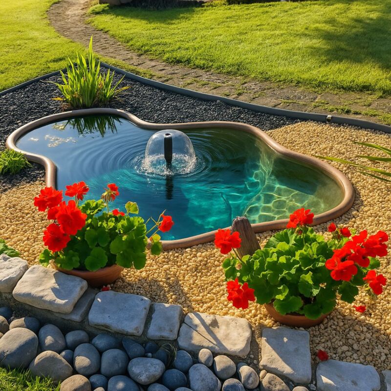 foto del prodotto ogomondo laghetto in vetroresina modello bahamas perle d acqua cm 238x168x50 litri 900