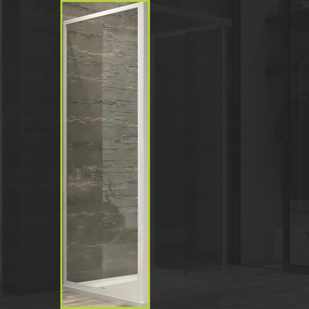 foto del prodotto ogomondo lato fisso per box doccia corner bianco cristallo temprato misure 67-69.5xh185 cm trasparente, confezione 1