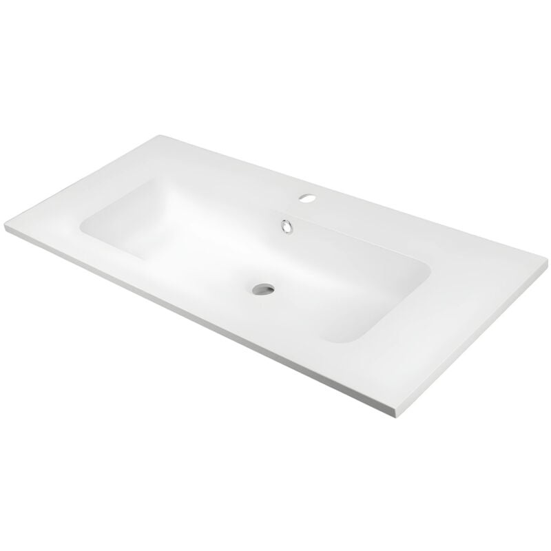 foto del prodotto ogomondo lavabo ad incasso mineral marmo colore bianco opaco mobile composizione bagno misure 91x46 cm confezione 1