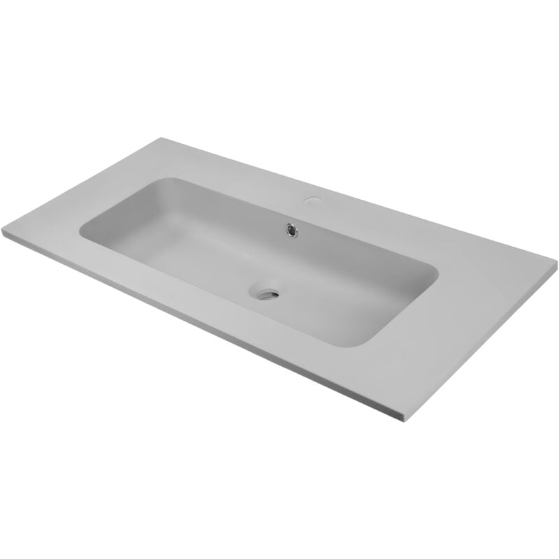 foto del prodotto ogomondo lavabo ad incasso mineral marmo colore grigio cenere mobile composizione bagno misure 91x46 cm confezione 1