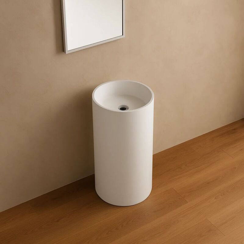 foto del prodotto ogomondo lavabo free standing klaus artificial stone bianco opaco matt confezione 1