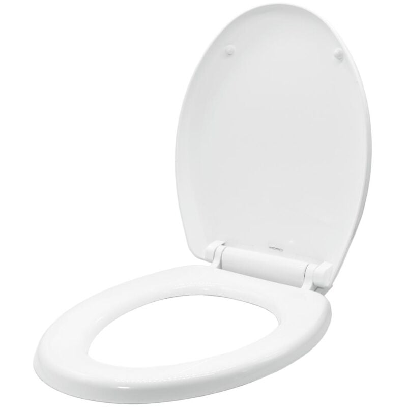 foto del prodotto ogomondo sedile wc copri water tavoletta vaso universale bianco polipropilene pp sistema soft closing bagno pezzi 1