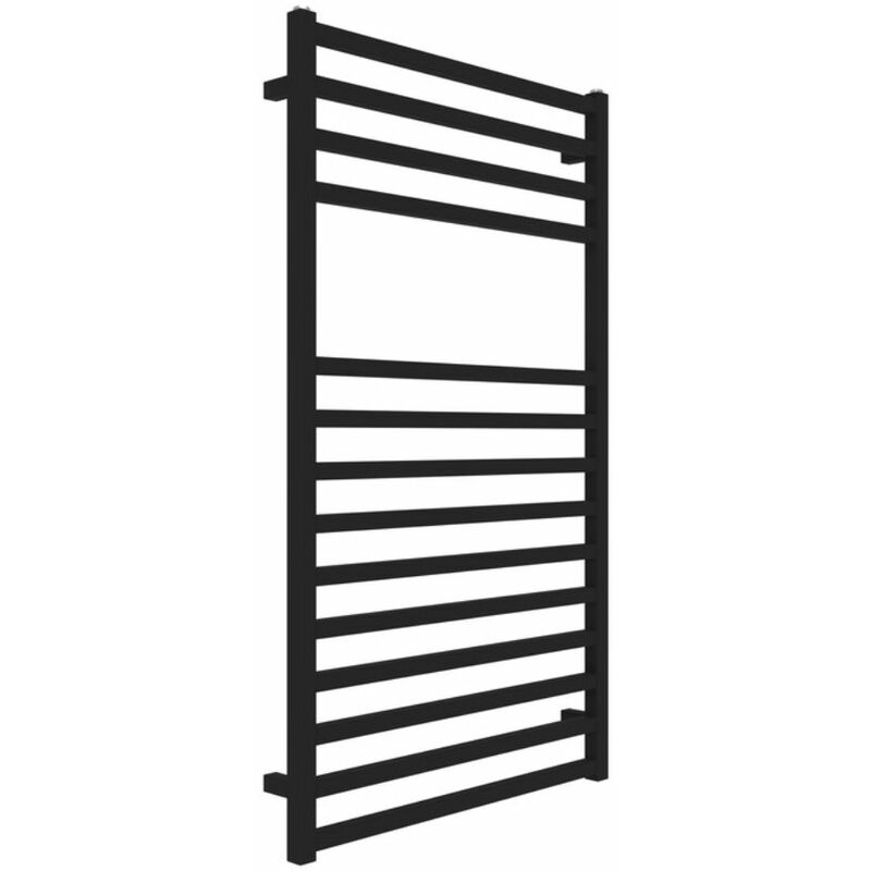 foto del prodotto ogomondo termoarredo bagno scaldasalviette forma square calorifero termosifone nero opaco finitura nero misure h1200xl600xi570 mm confezione 1