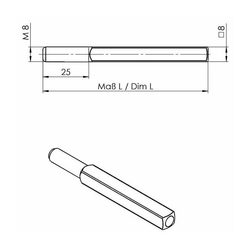 foto del prodotto ogro perno cambio 115 4 kt.8x90mm sta m8