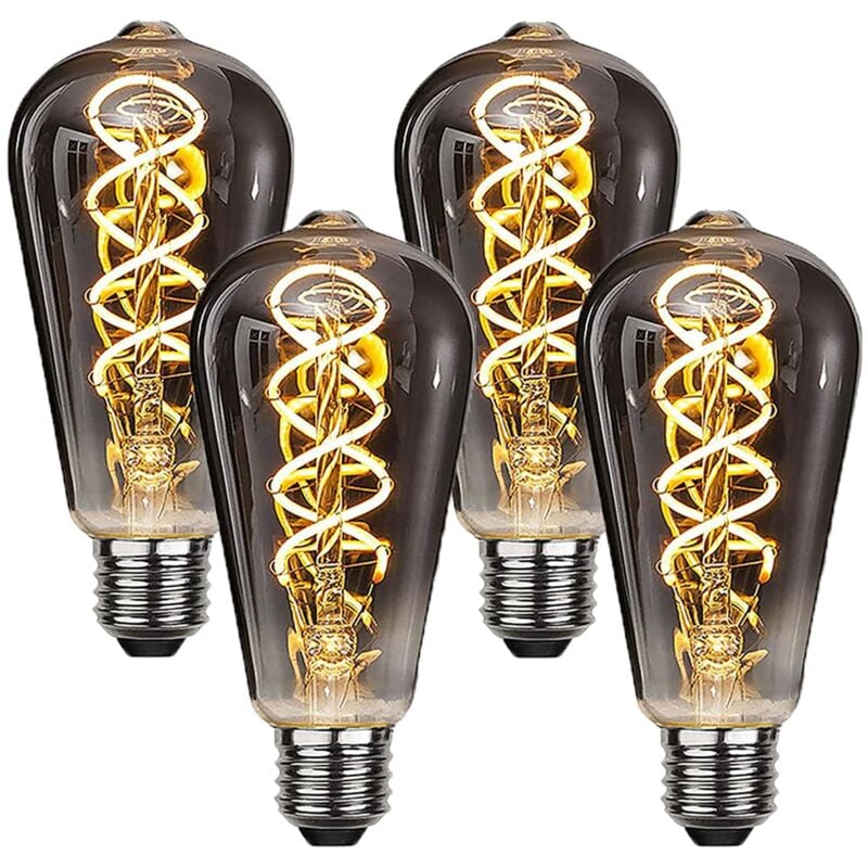 foto del prodotto oihpaw lampadina led,4 pezzi lampadina vintage edison e27 st64 4w edison lampadina,luce filamento lampadina luce retr lampadine lampadine