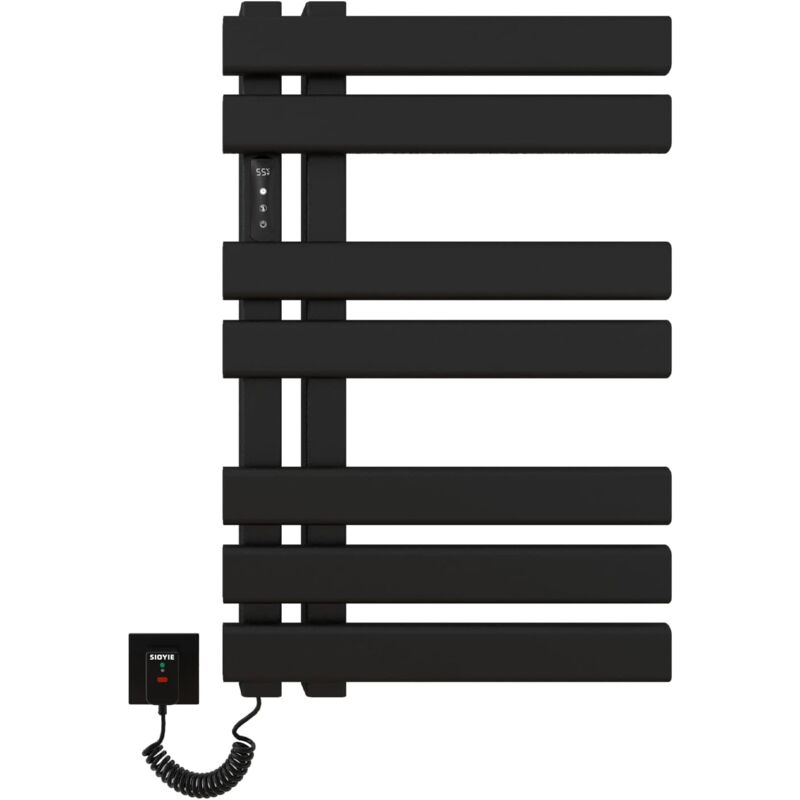 foto del prodotto oihpaw scaldasalviette elettrico bagno, termoarredo elettrico bagno nero 450 mm 720 mm, scaldasalviette elettrico, termoarredo elettrico, scaldino