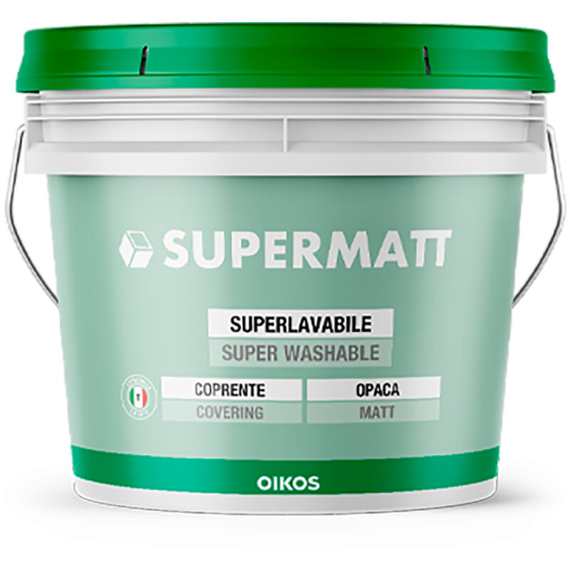 foto del prodotto oikos supermatt pittura per interni superlavabile ecologica traspirante coprente 14 lt