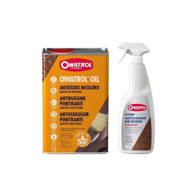 foto del prodotto oil 1 lt antiruggine + rust spirit 500 ml attivatore ruggine - owatrol