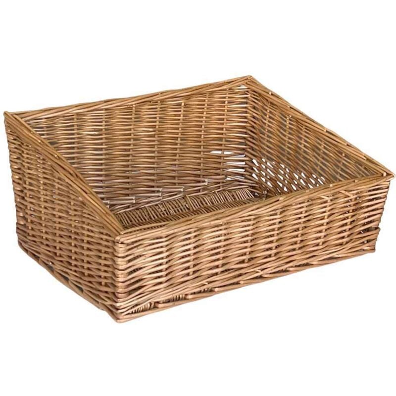 foto del prodotto okaffarefatto - cesta espositore portapane in vimini contenitore rettangolare 43,5 x 32 x h20 cm