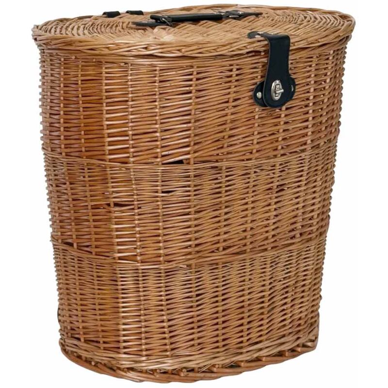 foto del prodotto okaffarefatto cesto gerla in vimini con coperchio e tracolle a spalla 42 cm x 30 cm h 40