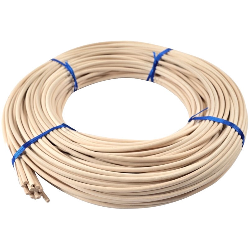 foto del prodotto okaffarefatto midollino naturale in rattan 3 mm per sedie, intrecci, confezione da 3 metri