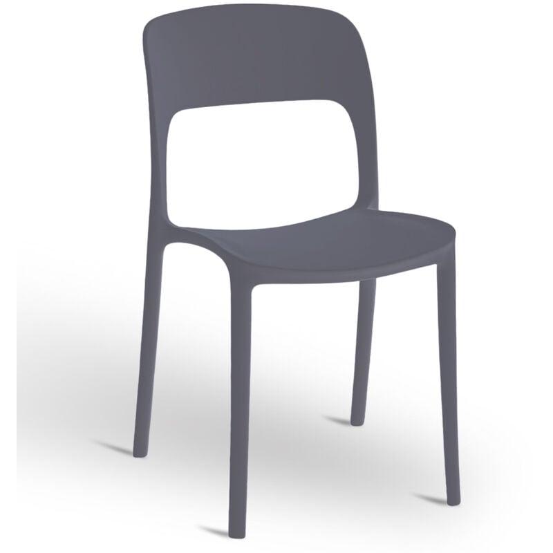 foto del prodotto okaffarefatto - sedia alice in plastica impilabile colore grigio modello comfort