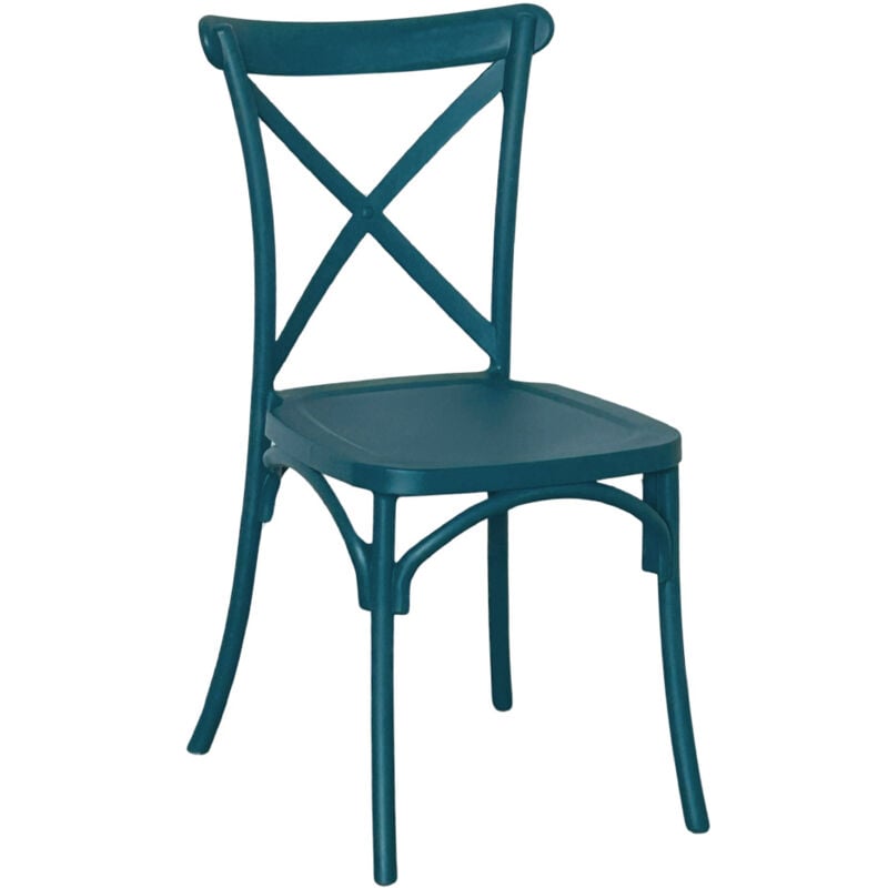 foto del prodotto okaffarefatto - sedia in plastica verde petrolio sprint impilabile a croce