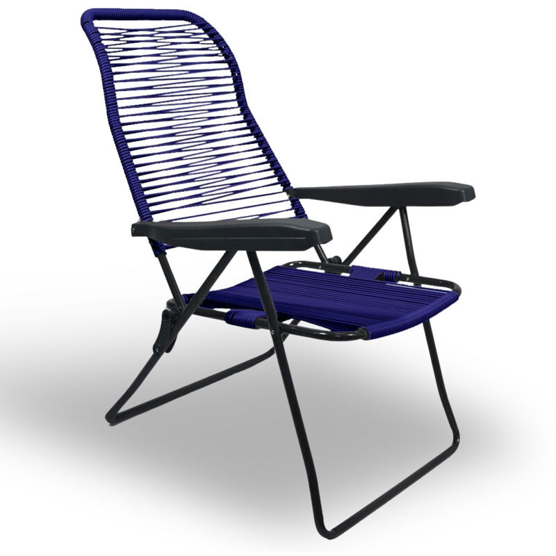 foto del prodotto okaffarefatto sedia sdraio lipari cordonata reclinabile in pvc color blu