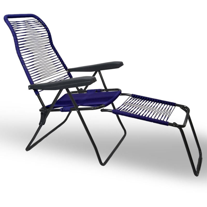 foto del prodotto okaffarefatto sedia sdraio lipari xl cordonata reclinabile in pvc blu