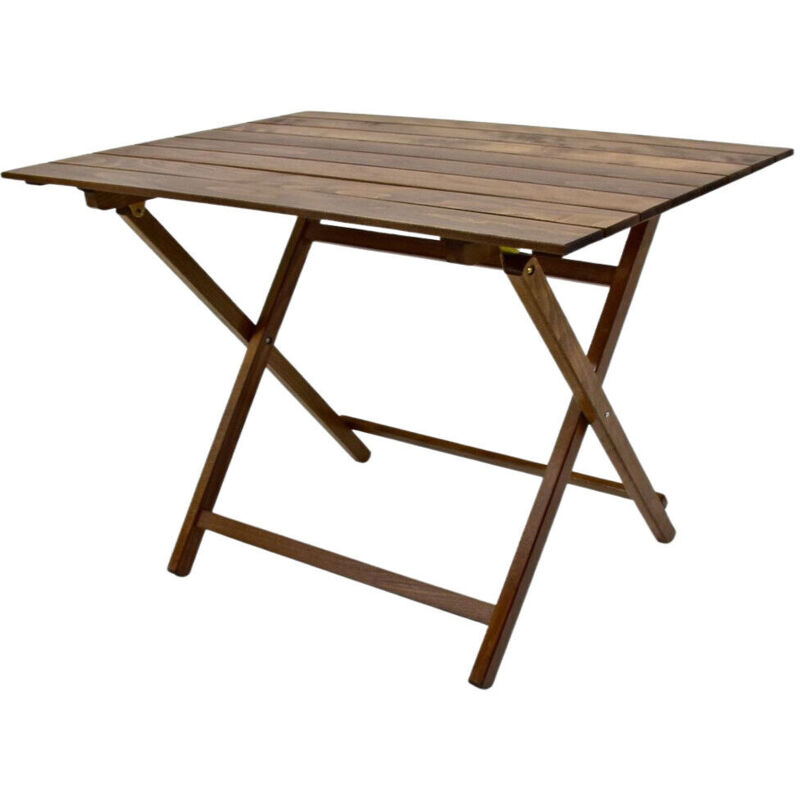 foto del prodotto okaffarefatto tavolo lux pic nic richiudibile 100 x 60 cm in legno noce scuro salvaspazio