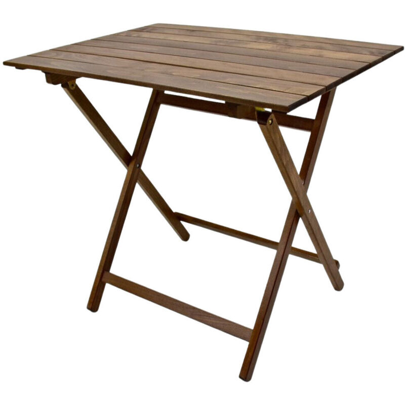 foto del prodotto okaffarefatto tavolo tavolino lux pic nic in legno noce scuro cm 80 x 60 pieghevole